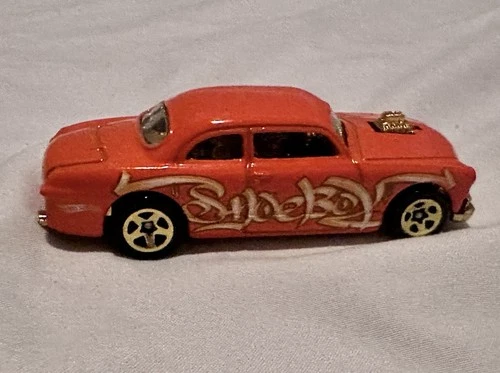 Vintage Hot Wheels 2000 Shoe Box 1949 Ford Custom Coupe Gold Wheels Orange Rare