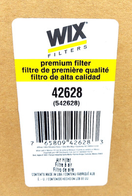 WIX 42628 Inner Air Filter New Old Stock *SHIPS FREE FROM USA*