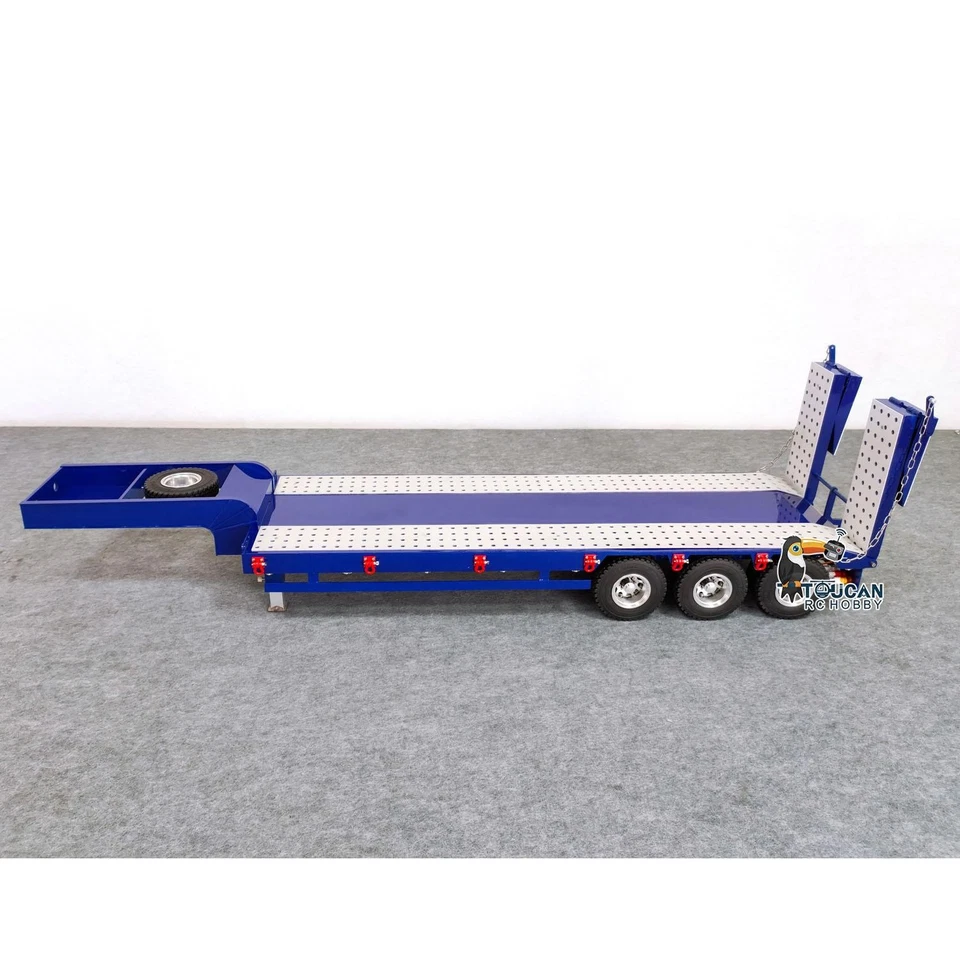 Metal Semi Trailer 3 Axle 2-section Electric Tailboard for 1/14 RC Tractor Truck - Image 3 of 4