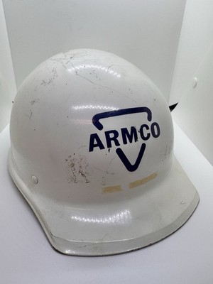 Vintage ARMCO Steel White Hard Hat Safety Helmet w/ Strap Suspension,  BECK''