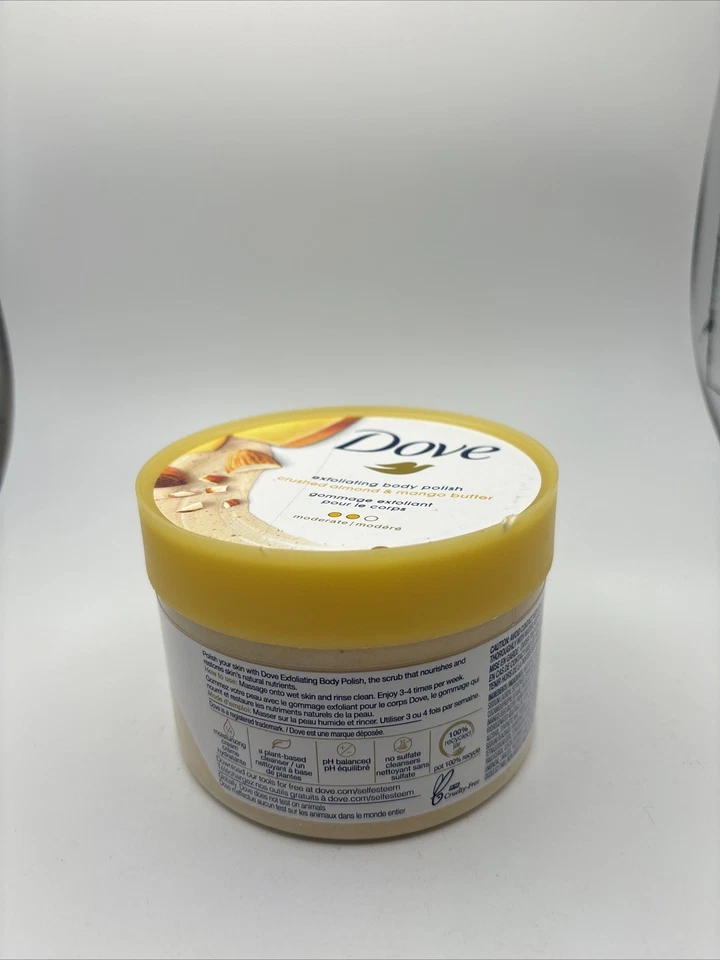 Esmalte corporal exfoliante Dove mantequilla de almendras y mango triturada 10,5 oz Foto 4 de 4