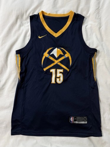Nike Denver Nuggets Nikola Jokic #15 Navy/Gold Jersey Men's Size L NBA