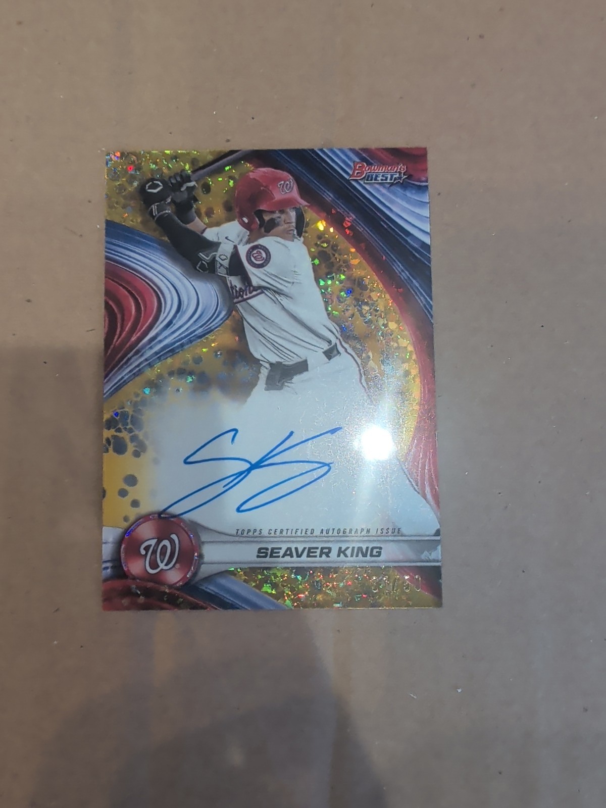 Seaver King 2024 Bowman Best Gold Mini Diamonds Auto /50 Nats