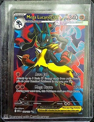 lucario pokemon card rare ex 082/142 - Stellar Crown Lot Mint / near mint condition trading card Lucario EX double rare slab.