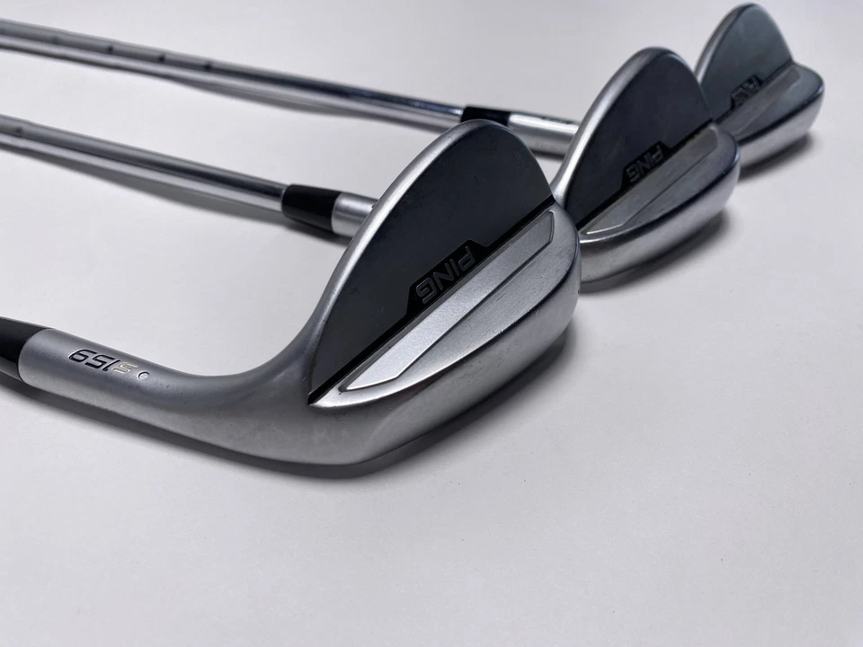 Ping s159 Chrome Wedge Set 50* 12 54* 12 58* 8 Orange Dot 2* Flat KBS Mens RH - Image 2 of 4