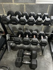 Hex Dumbbell Weights (4kg 6kg 8kg 10kg 12kg 15kg) + Dumbbell Rack Stand