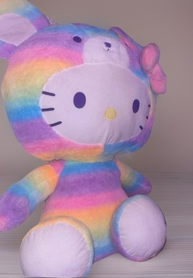   Sanrio JUMBO Hello Kitty Rainbow Sherbet bear costume plushie over 32  