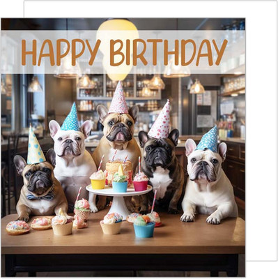 Premium Square Birthday Card with Envelope .Greeting Happy Birthday for Him or H