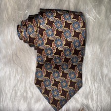 Vintage Burberrys Tie Mens Silk Geometric Pattern Made USA Classic 90s Necktie