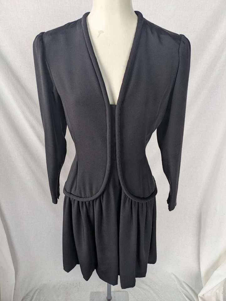 Vestido de cóctel Pauline Trigere vintage años 80 talla M excelente estado Foto 3 de 4