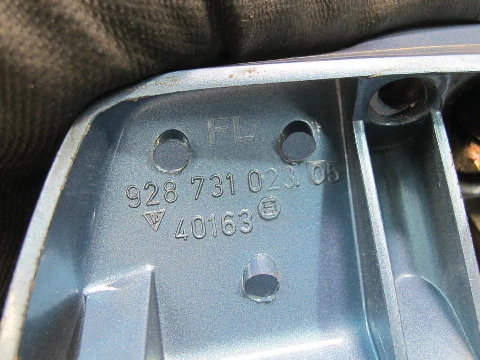 1984-1991 PORSCHE 928 S FRONT LEFT SIDE VIEW EXTERIOR DOOR MIRROR BLUE - Image 3 of 4