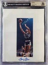 George Gervin Autographed Signed 8.5x11 Photo Sheet San Antonio Spurs Beckett