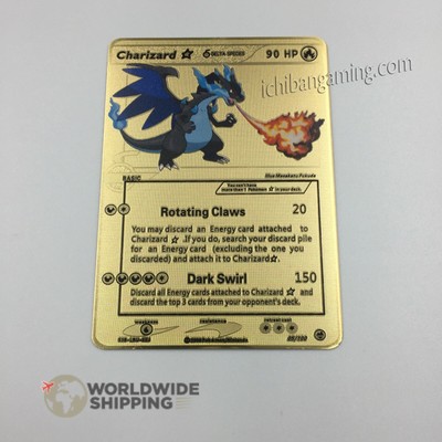 Suvidhadiagnosticcentre Com Toys Hobbies Pokemon Individual Cards Charizard Metal Card Fan Made Ex 05 100 Pokemon Gold Card Dracaufeu Shiny No