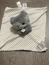 Gerber Organics HELLO Fox Lovey Baby Blanket Gray White Security Striped