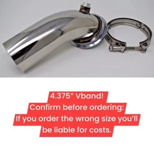 Stainless Down Pipe Elbow 90 Holset Turbo HY35 HE351 Vband Flange Clamp 4.375”