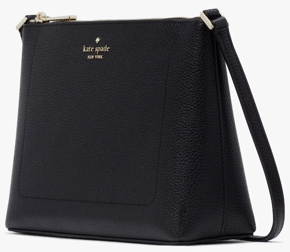 NWB Kate Spade Leila Crossbody Bag Black Pebbled Leather Purse