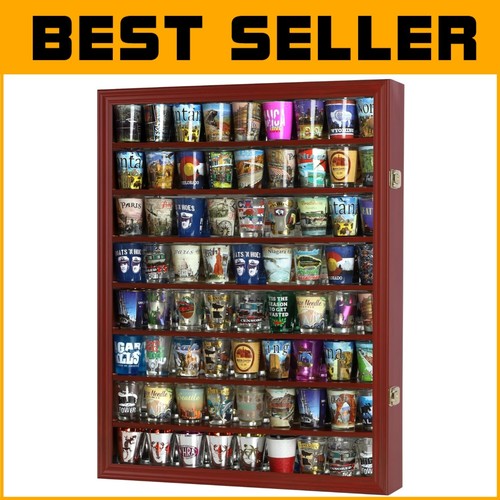 Stylish Wall Cabinet for Shot Glasses - UV-Protected & Customizable Display