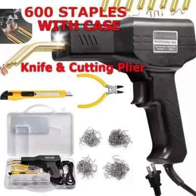 MINIDUINO Hot Stapler Car Bumper Fender Fairing Welder Gun Plastic Repair Kit +600 Staples