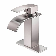 Bathroom Basin Faucet Brushed Nickel SingleHandle Lavatory Sink Vanity Mixer Tap