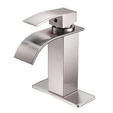 Bathroom Basin Faucet Brushed Nickel SingleHandle Lavatory Sink Vanity Mixer Tap
