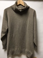 Renata Gibaldi Womens 2 Ply 100 CASHMERE Turtleneck Sweater Heather Brown L 12