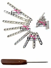 2.4mm Locking Straight Plates 4 to 12 Holes & 2.4mm LCP Screws 65 Pcs SS 316L