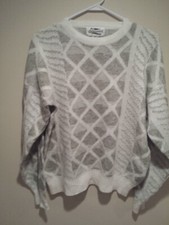 Vintage Clothing Sweater - Expressions - Large L - White / Gray