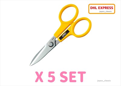 JAPAN OLFA SCISSORS L-112B MULTI PURPOSE STAINLESS X 5 SET