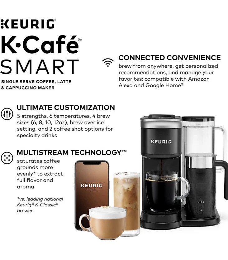 Keurig K-Cafe SMART Coffee, Latte & Cappuccino Maker W/WiFi