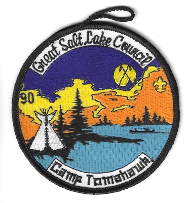 BSA GREAT SALT LAKE COUNCIL CAMP TOMAHAWK 1990 MINT POCKET PATCH