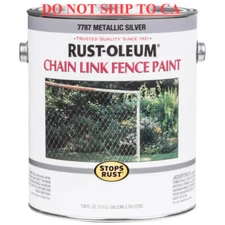 1 Gal. Metallic Silver Oil-Based Chain Link Fence Paint (2-Pack)