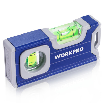 WORKPRO Small Level with 2 Bubble 90°/180° 4-1/2'' Mini Level Tool Magnetic Level