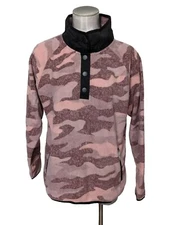 Greater Good 1/4 Snap Pink Camo Fleece Pullover Size Medium NWT