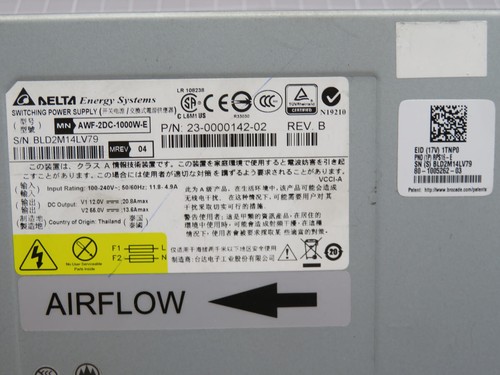 DELTA AWF-2DC-1000W-E AC INPUT POWER SUPPLY T206989 - Picture 6 of 6