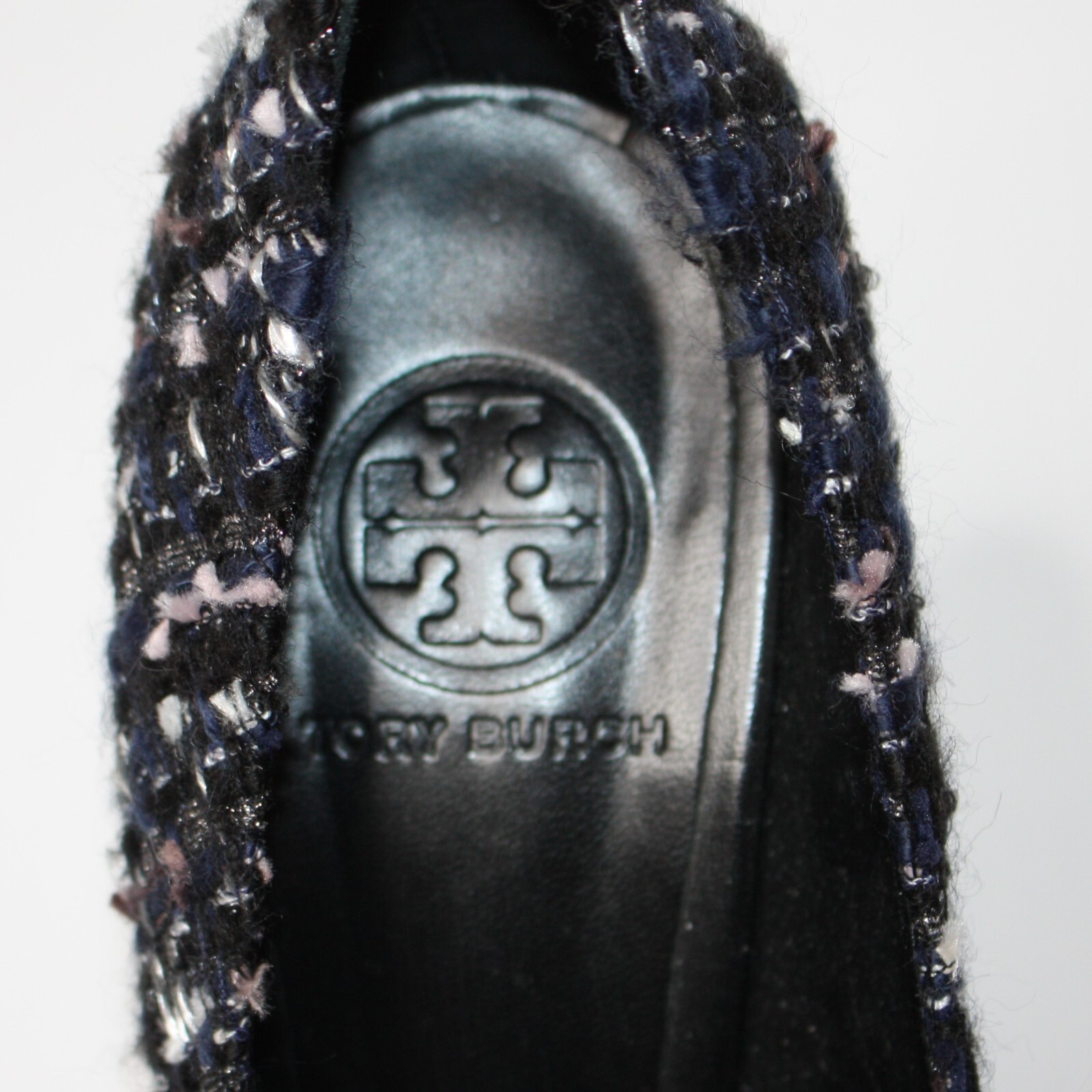 Tory Burch Peggy Tweed and Suede Platform 125 MM Pumps Shoes in size US 9.5 thumbnail 8