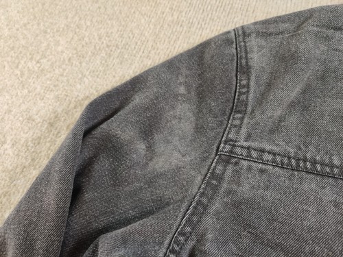 Crave Fame Almost Famous Denim Jean Jacket L Black Studs Distressed Grunge Skate - Picture 12 of 12