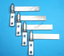 4 x 6" Bolt-on Zinc Plated Tailgate Drop Side Door Hinge and Gudgeon Pin Set