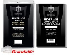1000 Silver Comic Resealable THICK Bags and Boards Max Archival Book Storage