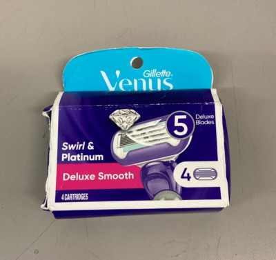 Gillette Venus Swirl & Platinum Deluxe Smooth Women's Razor Blade Refills 4Count