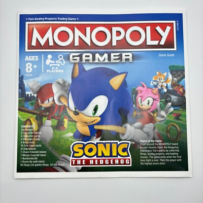 Monopoly Gamer Sonic the Hedgehog Instructions 2018 Pieces Parts Replacements