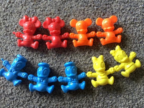 Lot Of 9 Vintage Disney Mickey Minnie Donald Daisy Snap Pop Toy Beads Chain-Z