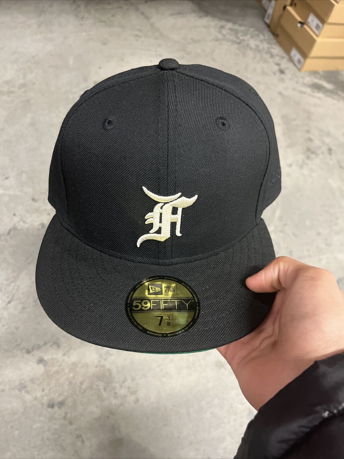 Navy素材新品 未使用 FEAR OF GOD x NEW ERA CAP 7 5/8