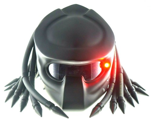 PRO PREDATOR MATTE BLACK CASCO MOTORCYCLE HELMET CUSTOM LED XL SIZE NOT  DOT\u0026ECE | eBay
