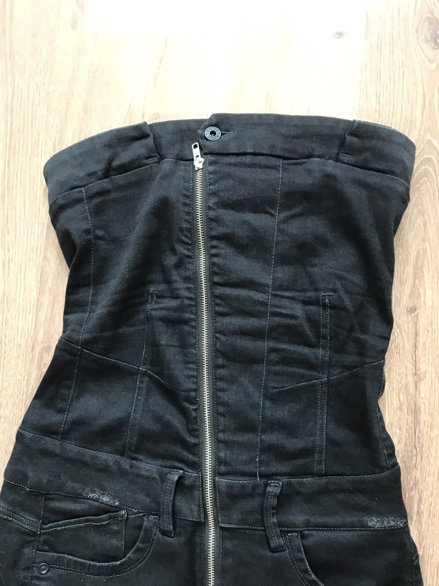 Robe En Jean Noir G-Star Pour Femme - Taille S, Style Moulant Longueur Genou