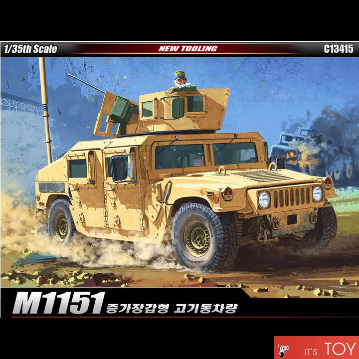 Academy 1/35 M1151 Enhanced Armament Carrier Humvee Car Plastic 