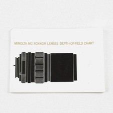 Minolta MC Rokkor Lenses - Depth-of-Field Charts Original Manual - Booklet