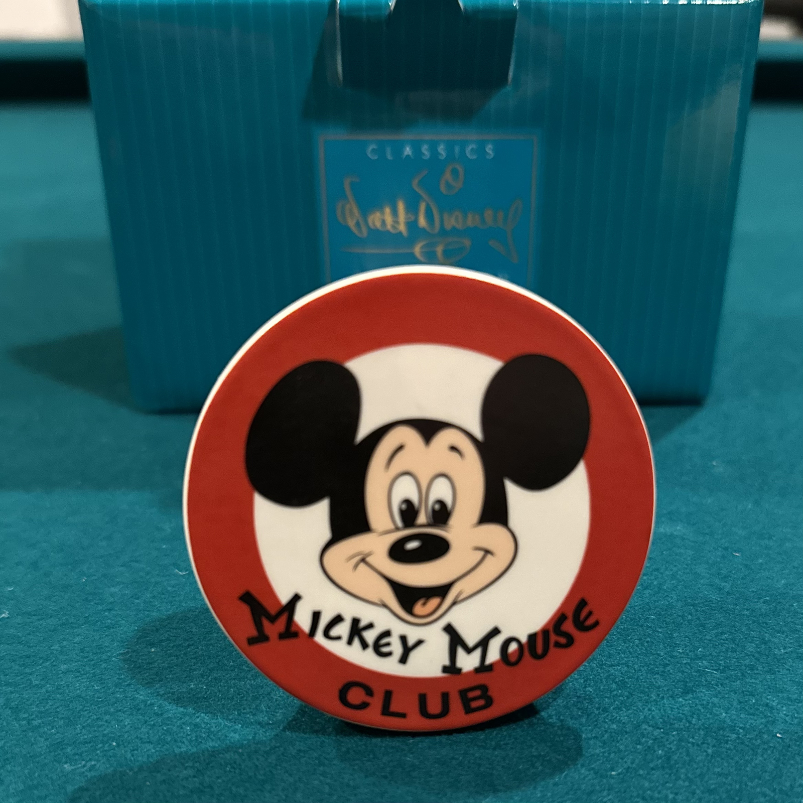 Walt Disney Mickey Mouse Club Porcelain Display Logo Plaque Figurine