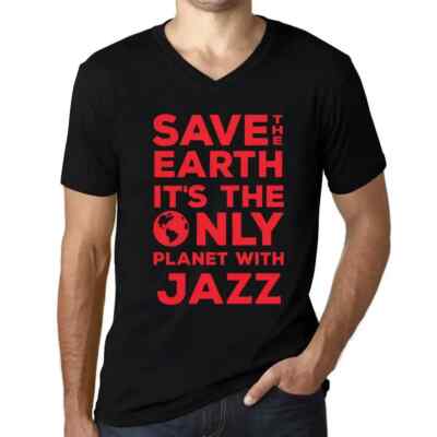 ULTRABASIC Herren T-Shirt V-Ausschnitt Rette die Erde Es ist der einzige Planet, wo es gibt