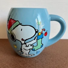 Peanuts Worldwide LLC Snoopy Woodstock Christmas Coffee Mug 2021 Holiday Cocoa