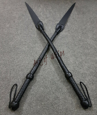 Premium Top Leder geflochten Reitgerte Teufelspeitsche Drachenschwanz Auspeitscher Bullwhip